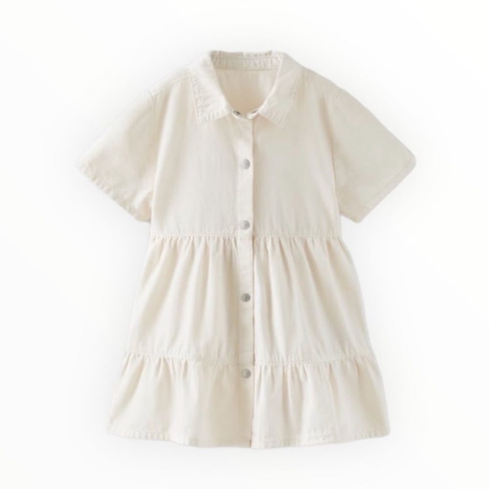 ZARA Kids | Ecru | TIERED DENIM DRESS